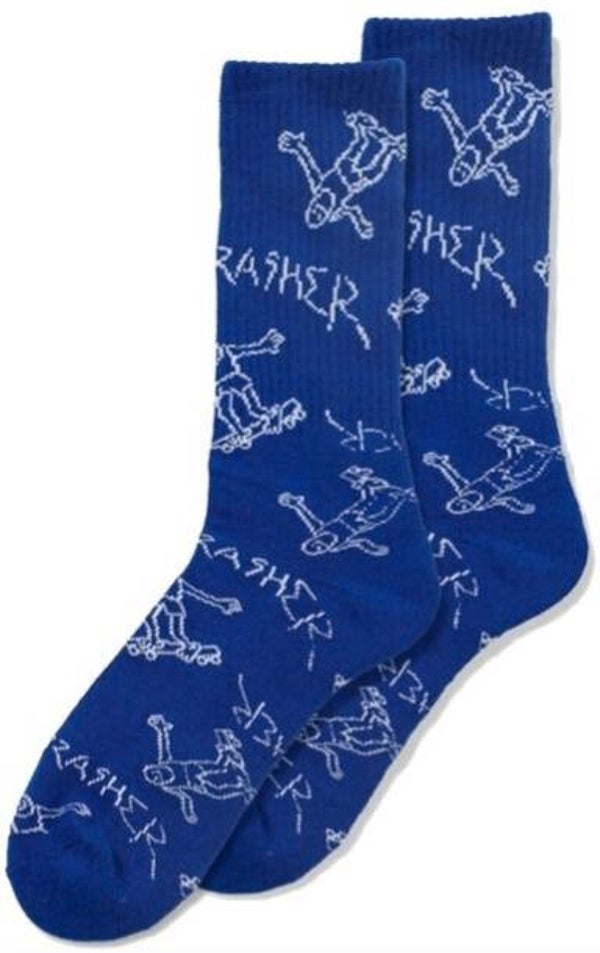 Thrasher Gonz Logo Crew Sock Blue - One size