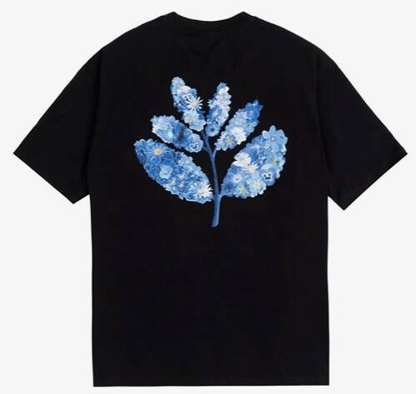 Magenta Skateboards X Blue Flowers T-shirt - Black