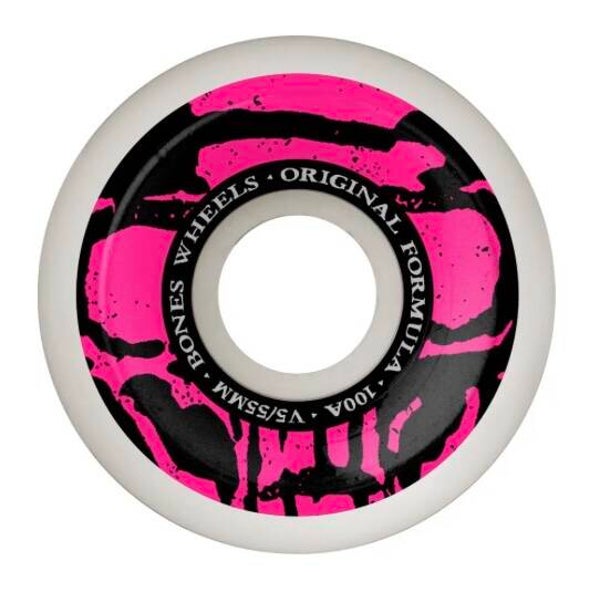 Bones Mummy Skulls O.G. Formula V5 Sidecut Wheels 100A White - 55mm