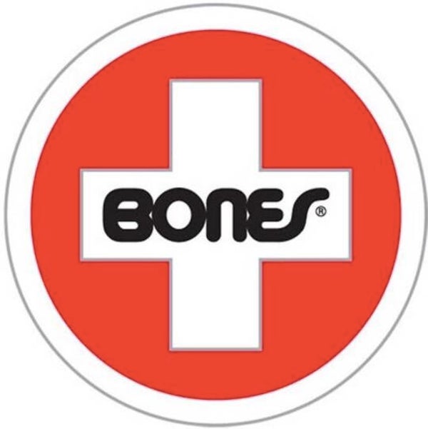 Bones Swiss Logo Round Sticker 3″ Red (7,5 x 7,5cm)