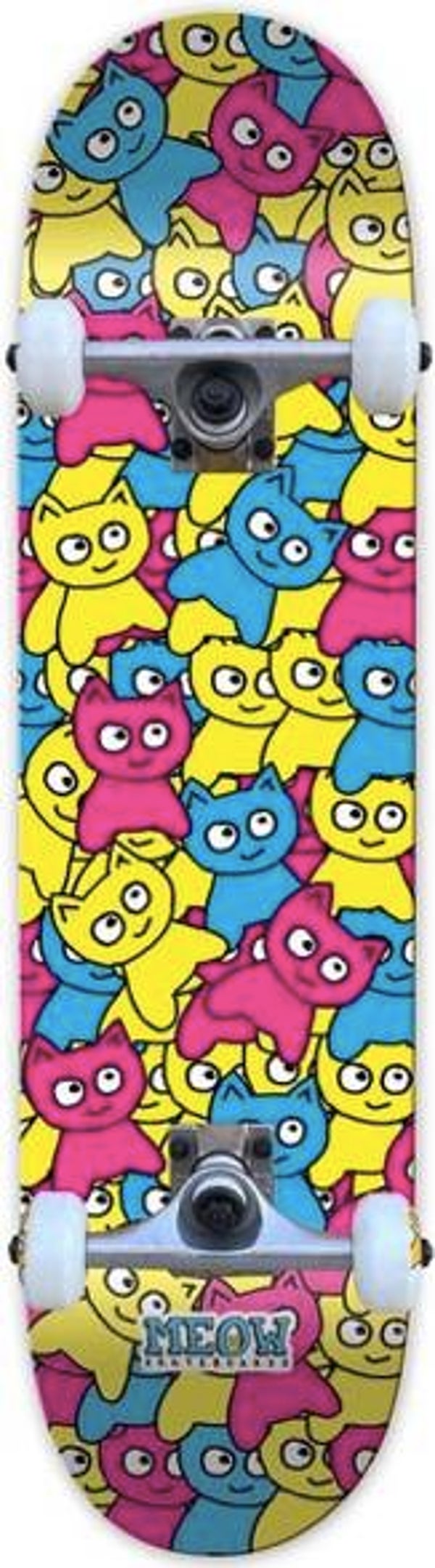Meow Sticker Pile Complete Skateboard CMYK Multicolor - 7.75"