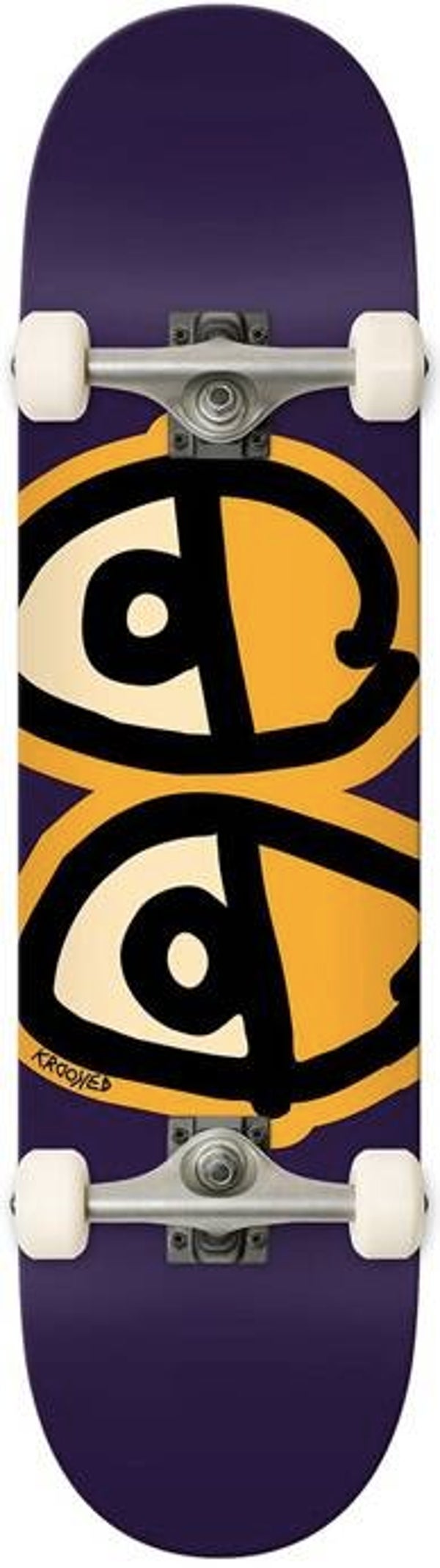 Krooked Glow Eyes Complete Skateboard Purple - 8.25"