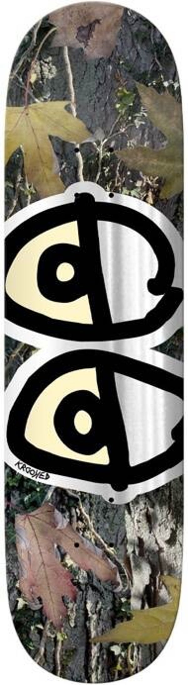 Krooked Team Eyes Camo Skateboard Deck Silver Foil - 8.5"
