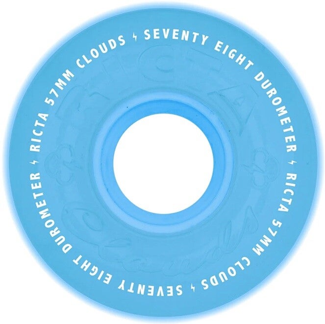 Ricta Clouds Aqua Glow In The Dark Skateboard Wheels 78a - 57mm