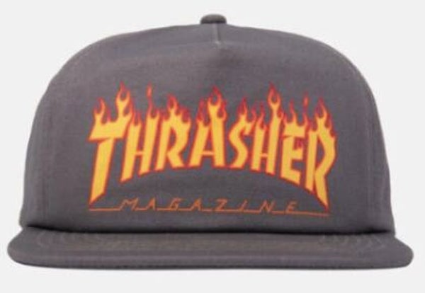 Thrasher Printed Flame Snapback Grey - One Size