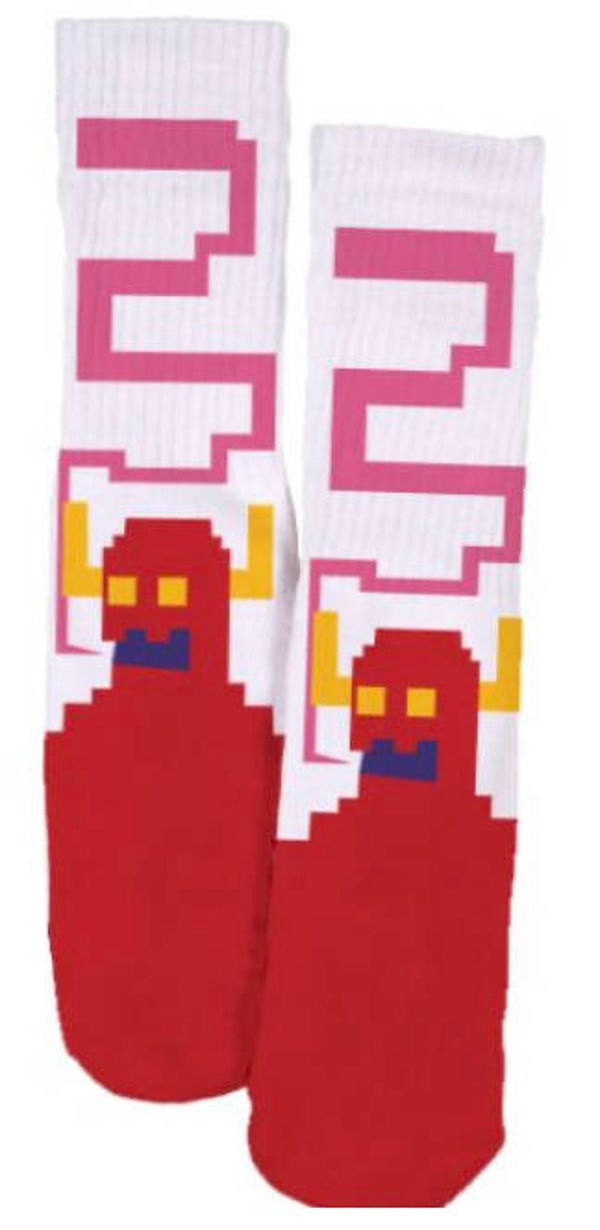 Toy Machine Socks Bitmap Monster White - One Size