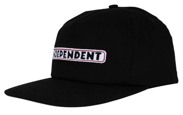 Independent Bar Logo Snapback Hat Black