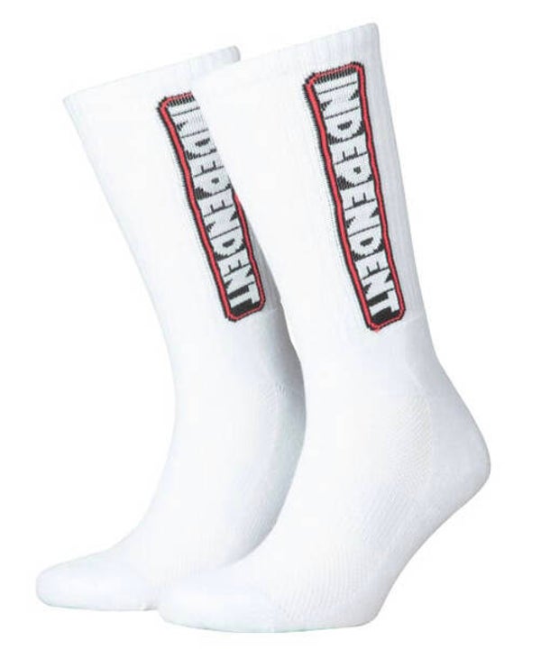 Independent Bar Logo White Socks - size EU 42-46