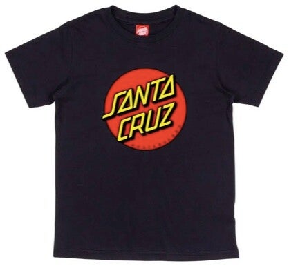 Santa Cruz Youth Classic Dot T-shirt Black