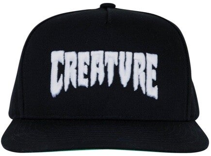 Creature Mono Logo 5-Panel Structured Snapback Hat Black/White