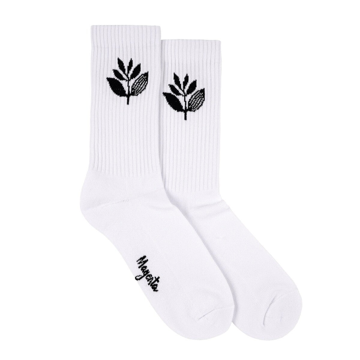 Magenta Flower Socks White - One size