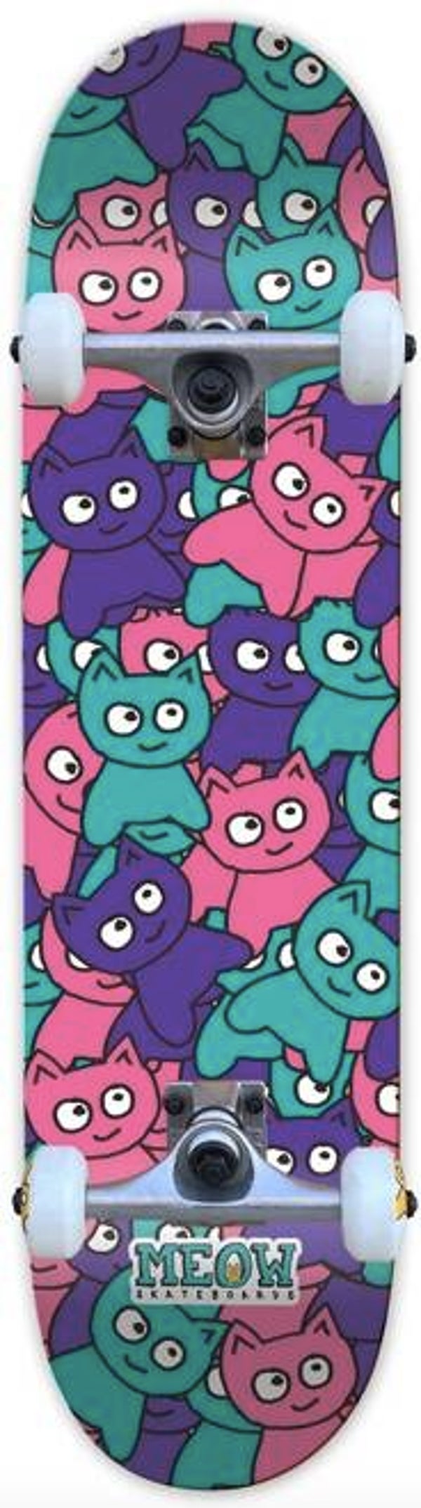 Meow Skate Sticker Pile Classic Complete Skateboard - 7.75"