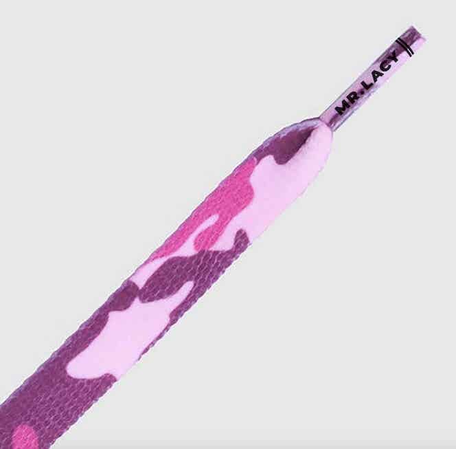 Mr. Lacy Printies Camo Pink Shoe Laces - 130cm
