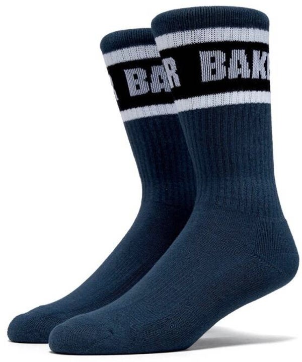 Baker White Letters Navy Socks - One Size