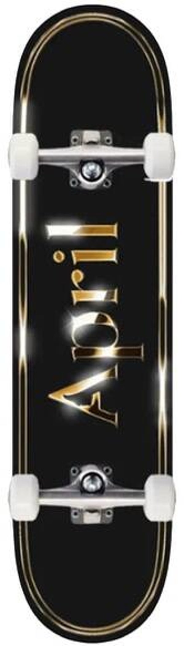April OG Logo Golden Black Complete Skateboard - 8.5"