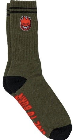 Spitfire Bighead Fill Emb Sock Olive/Black/Black - One size