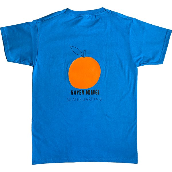 Super Orange Skateboarding t-shirt - Orange Apple blue