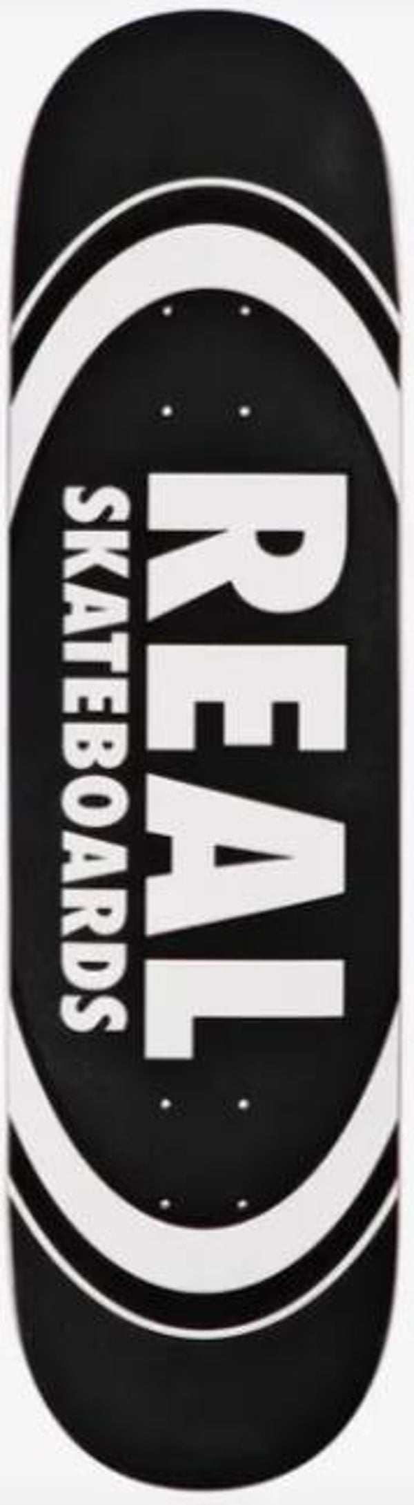 Real Team Classic Oval Skateboard Deck Black - 8.25"