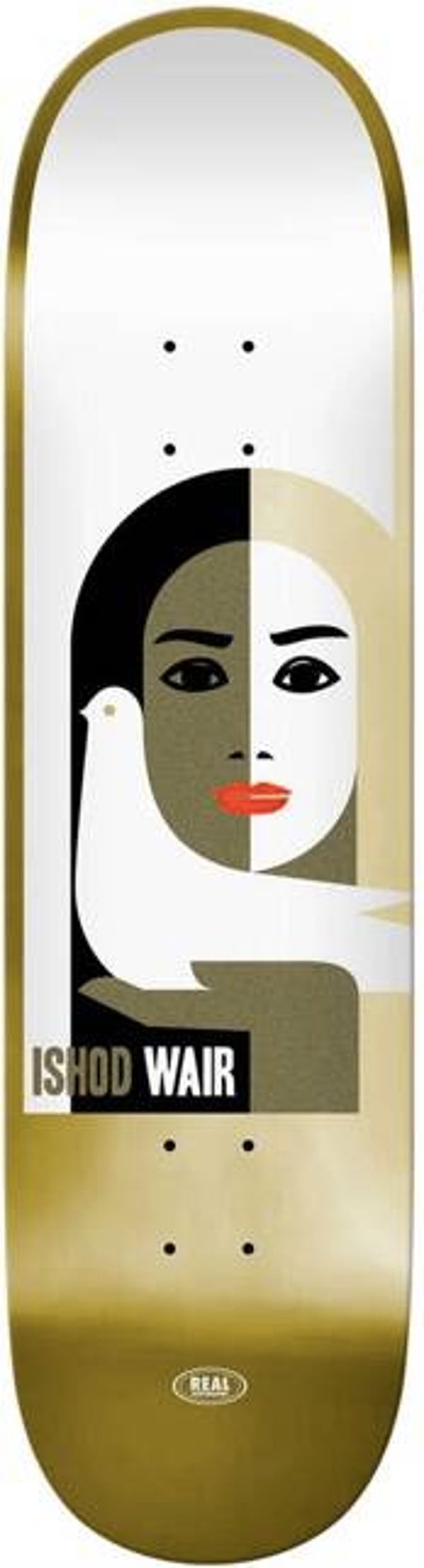 Real Ishod Peace Ltd Foil Skateboard Deck Gold - 8.25"