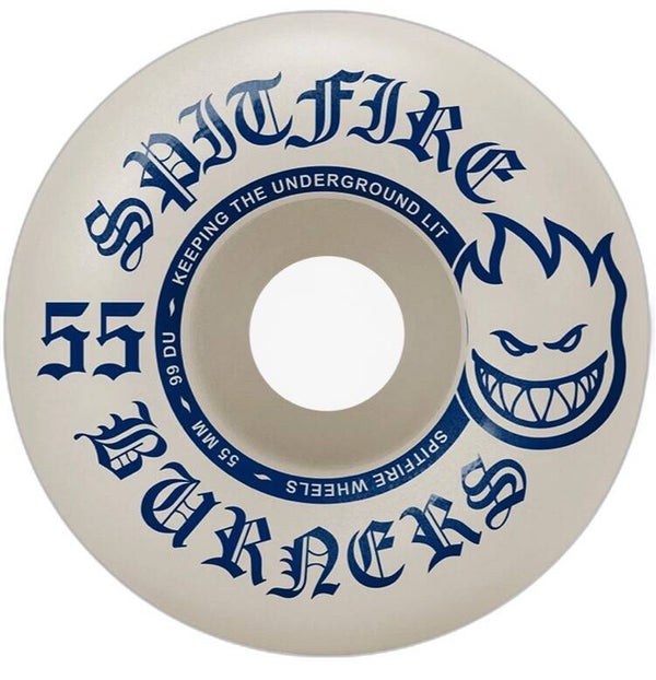Spitfire Burner Wheels Natural/Blue 99A - 55mm