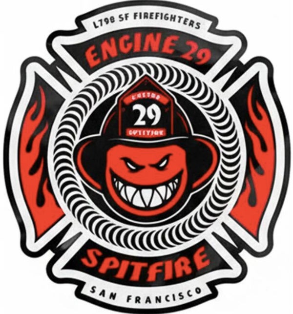 Spitfire x SFFD Engine 29 Fighterfighters Cross Sticker