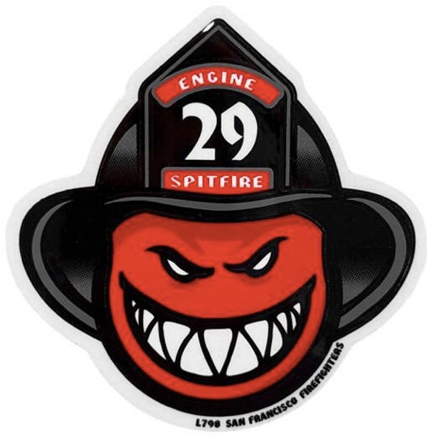 Spitfire x SFFD Engine 29 Firefighters Bighead Sticker - 7x10 cm