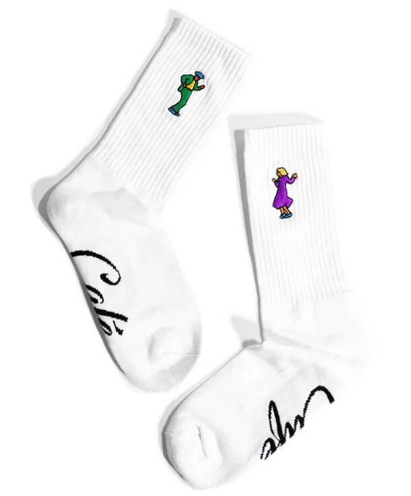 Cafe Skateboards Swing Socks / White - One size