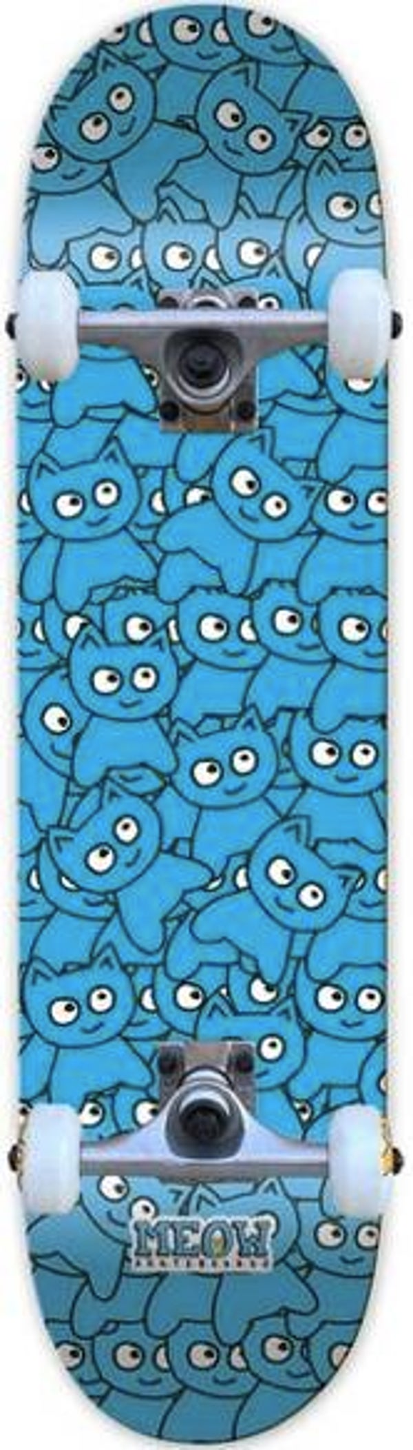 Meow Sticker Pile Complete Skateboard Cyan - 8.25"
