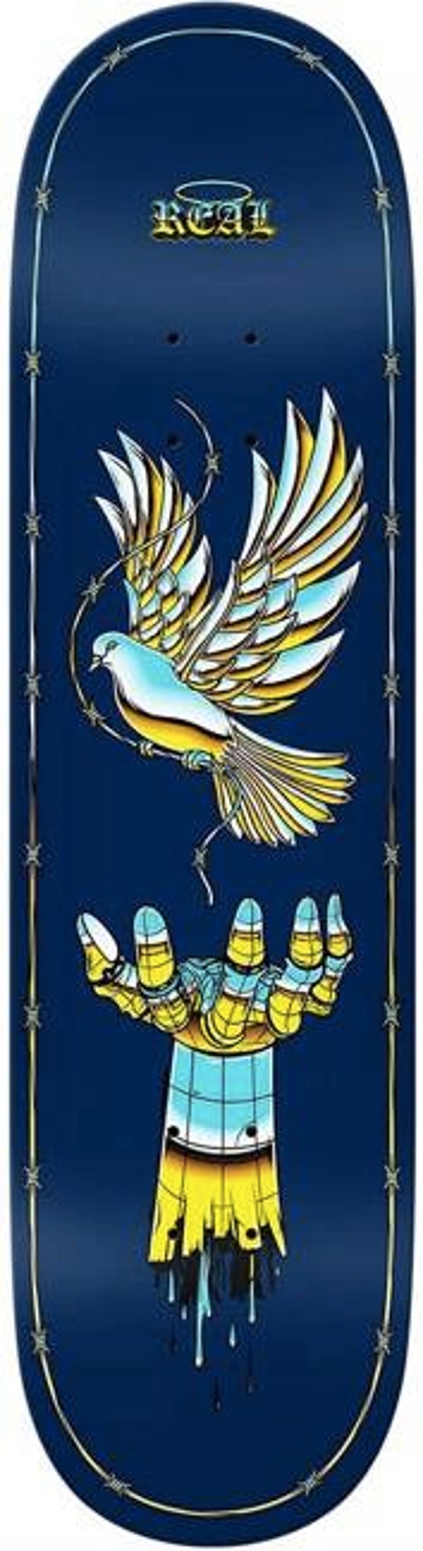 Real Team Synthetic Peace Skateboard Deck Dk Blue - 8.5"