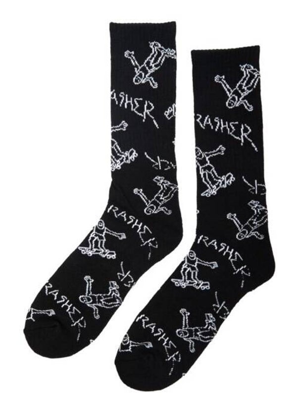 Thrasher Gonz Logo Crew Socks Black - One size