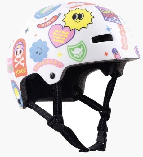 TSG Nipper Maxi Graphic Design Helmet White Happy Sticker - XS/XXS