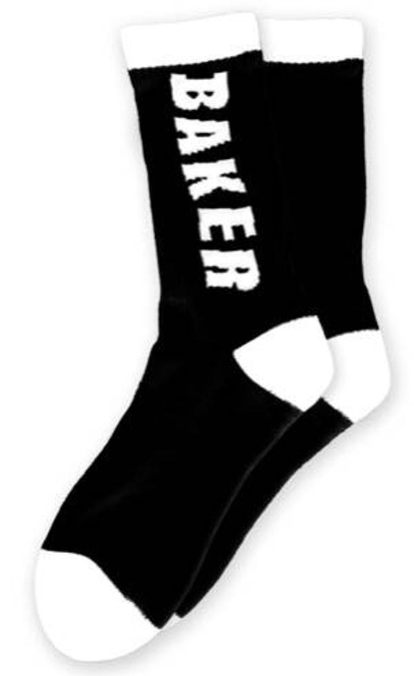 Baker White Letters Black Socks - One Size