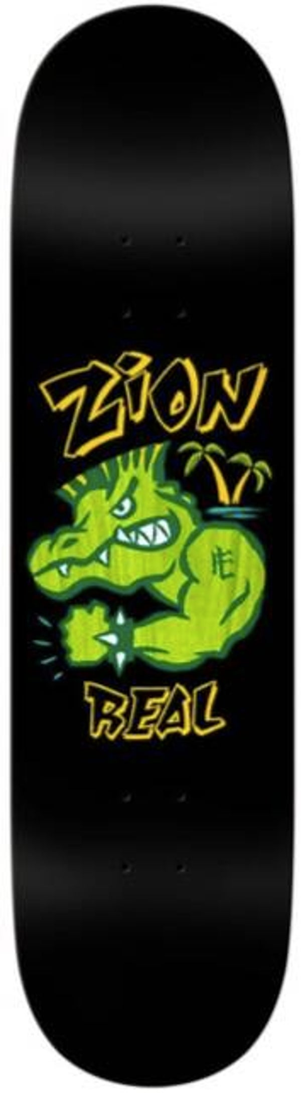 Real Zion Bad Gator Skateboard Deck Black Heavy Weight - 8.5"