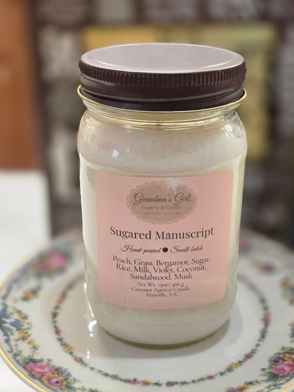 Sugared Manuscript Candle