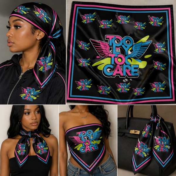 Black Too fly too care scarf
