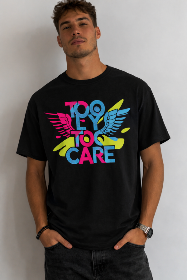 TOO FLY TOO CARE BLACK TEE