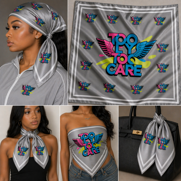 Gray Too fly too care scarf
