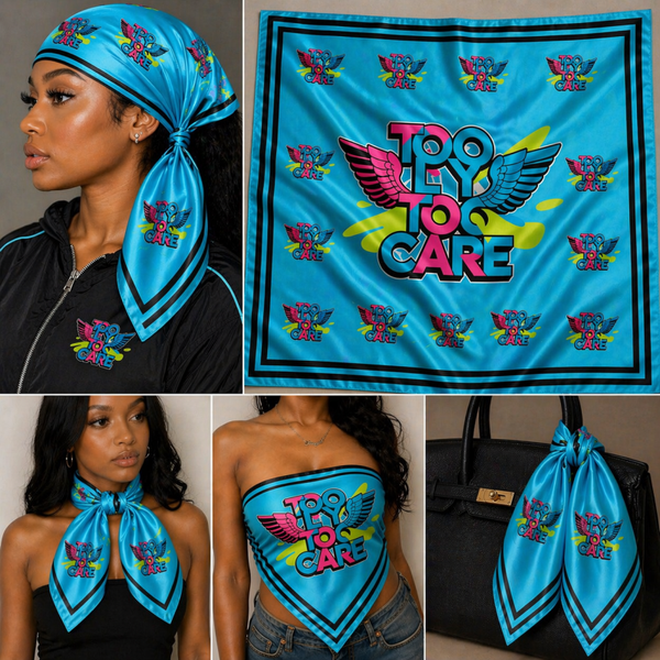 Turquoise blue Too fly too care scarf