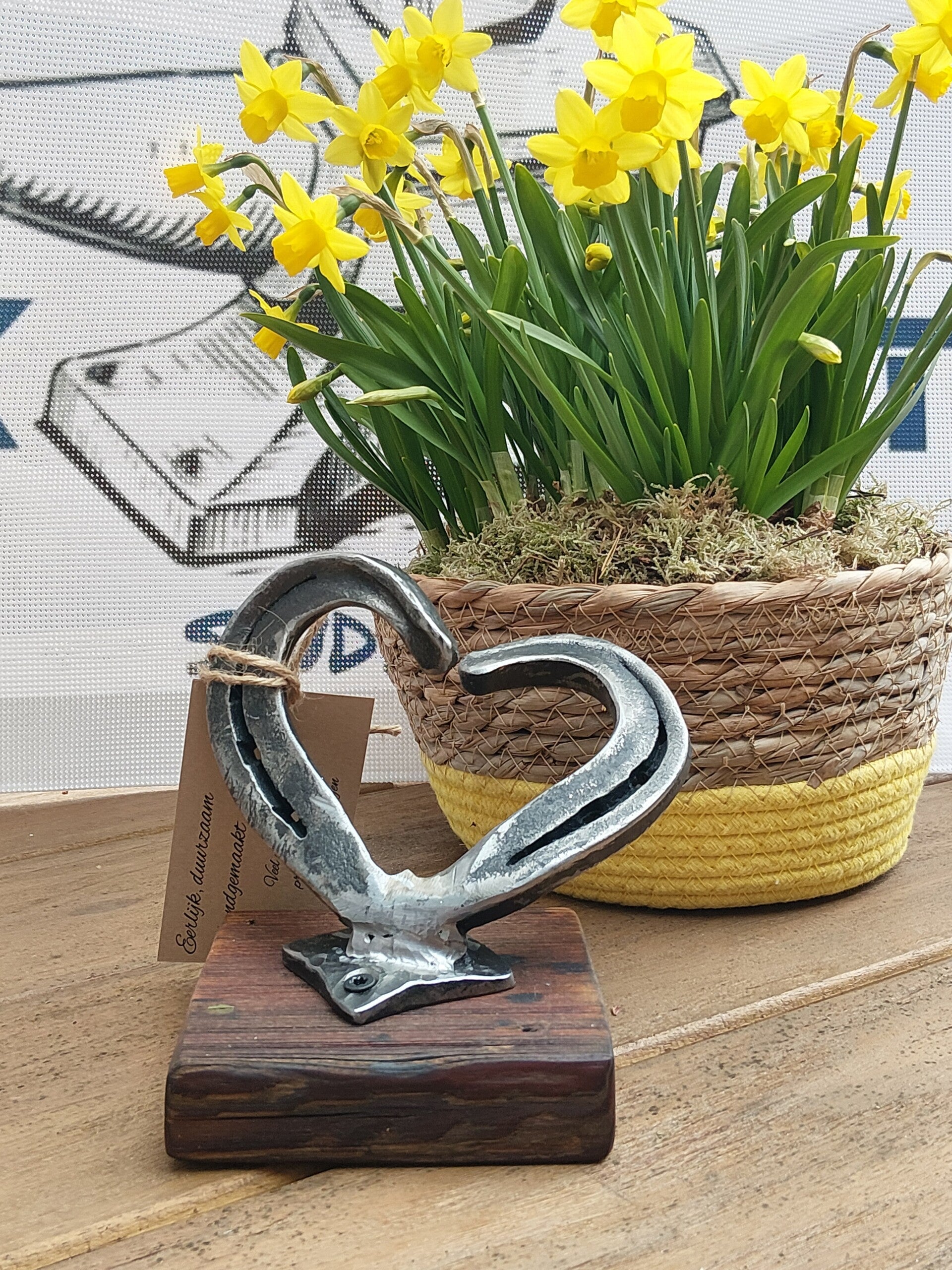 Enkel hart op barnwoodhout