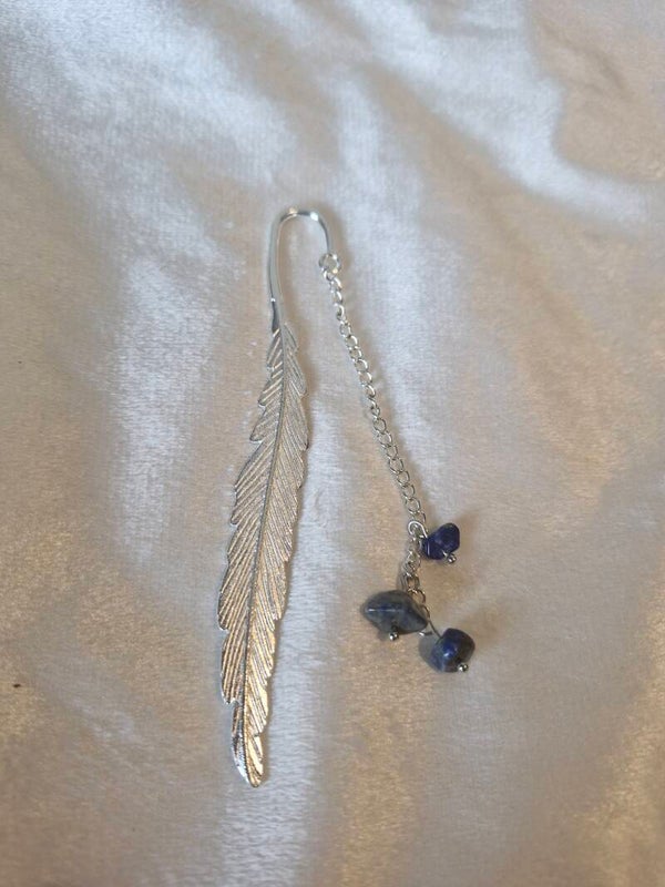 Boekenlegger zilver blauw