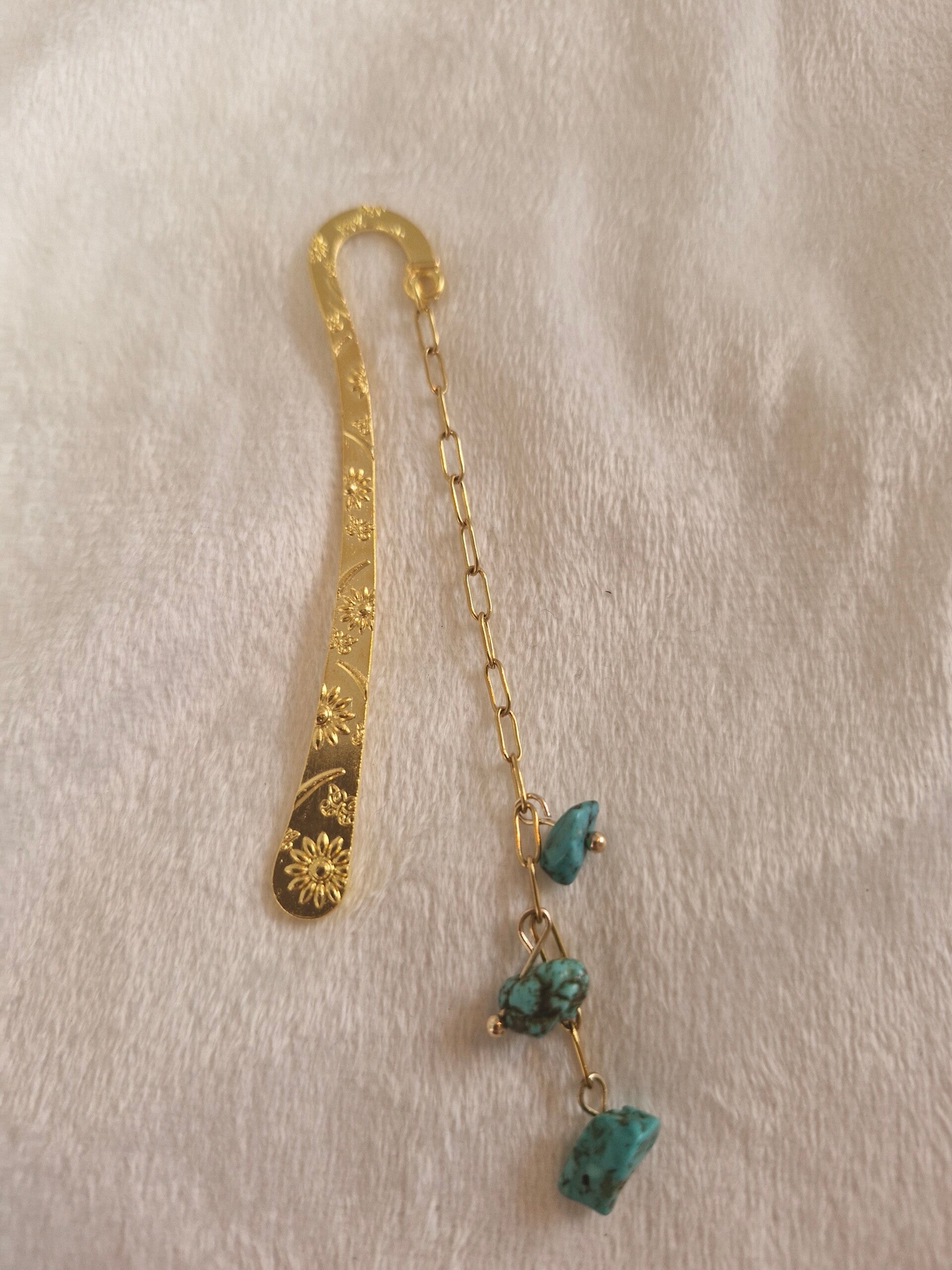 Boekenlegger goud turquoise