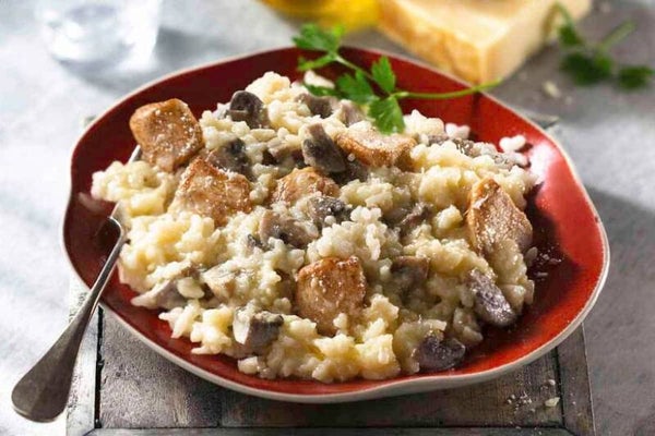 Vendredi 05 septembre : plat : risotto aux champignons & poulet