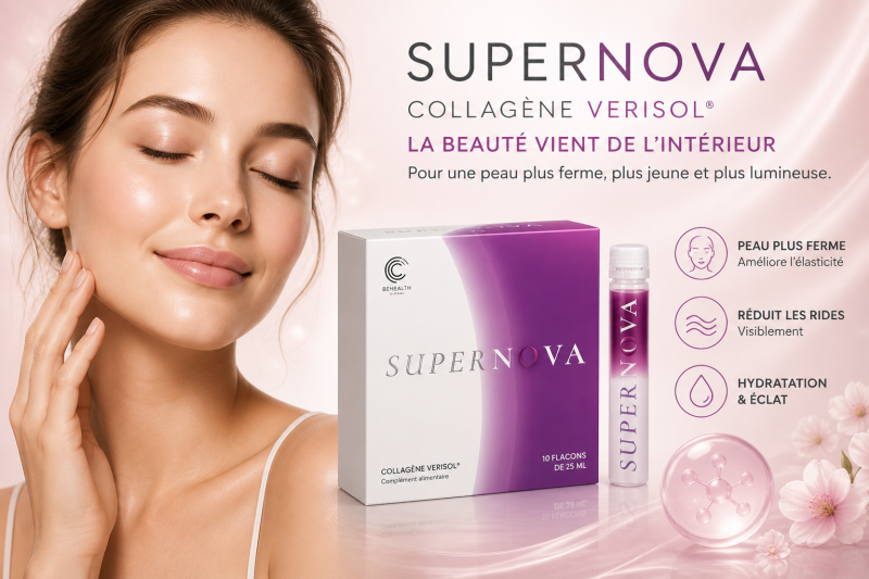 Complément collagène beauté Supernova pour peau lumineuse, cheveux et hydratation