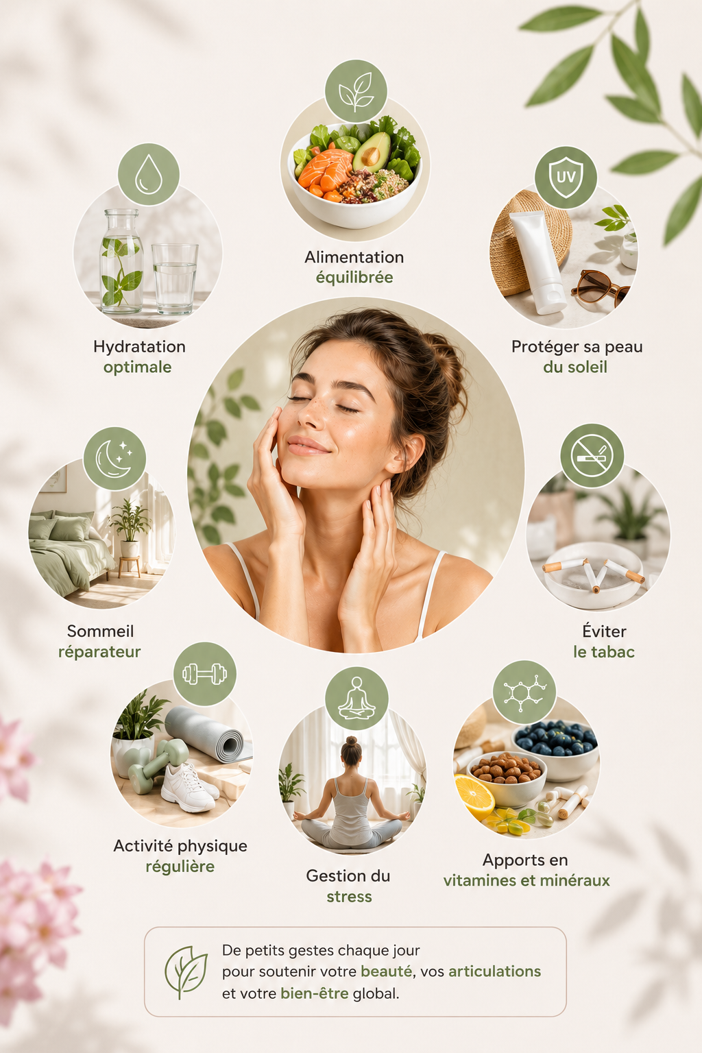 Conseils naturels pour soutenir la production de collagène et préserver la santé de la peau, des articulations et du bien-être global.
