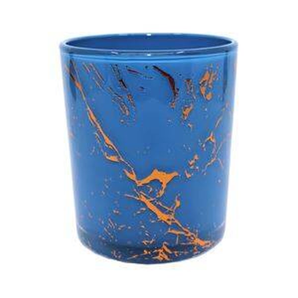 Small Blue Tumbler - Gold Splashes