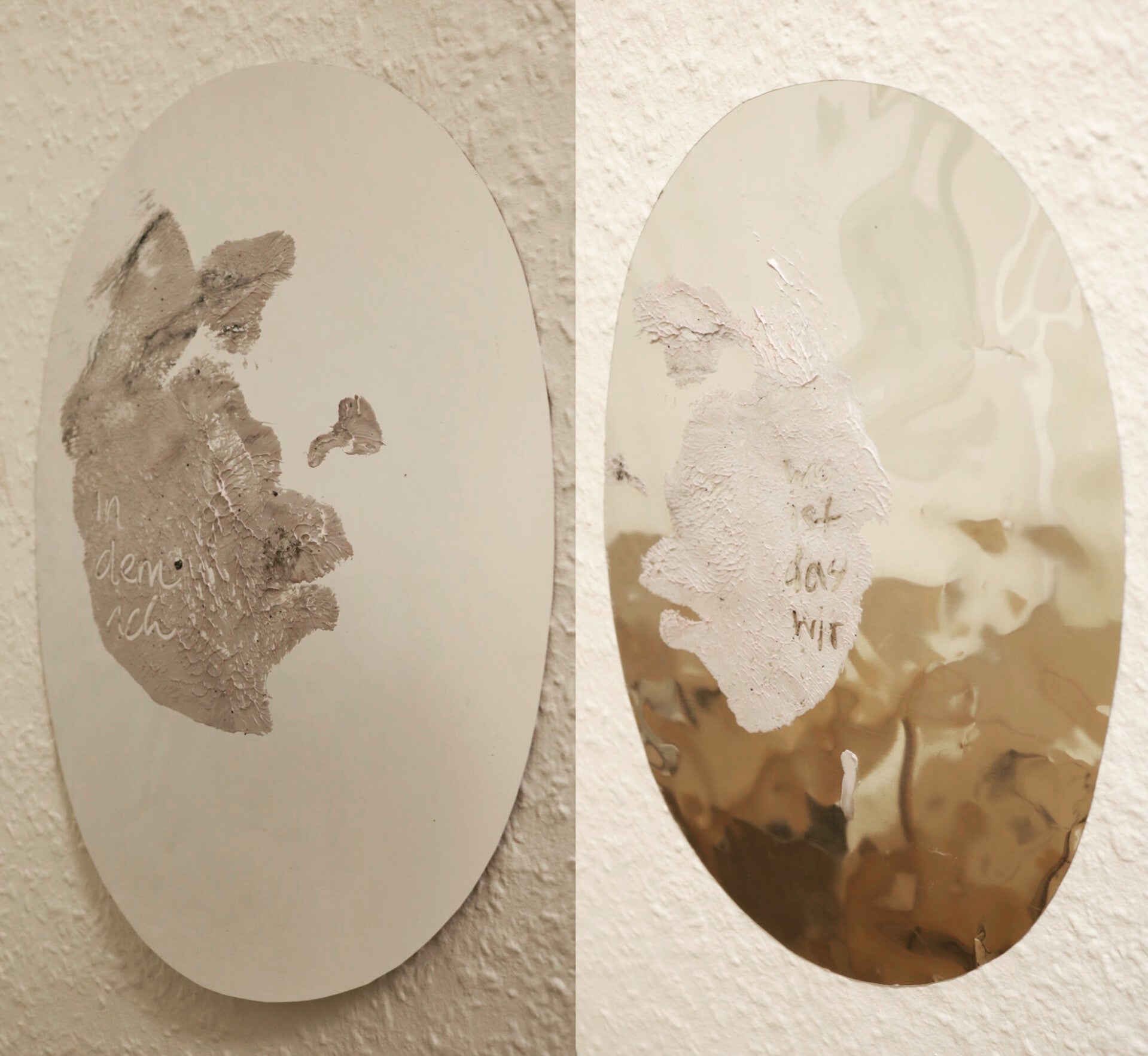 zwei Bilder, Abdrücke von GesichtsSilhouetten