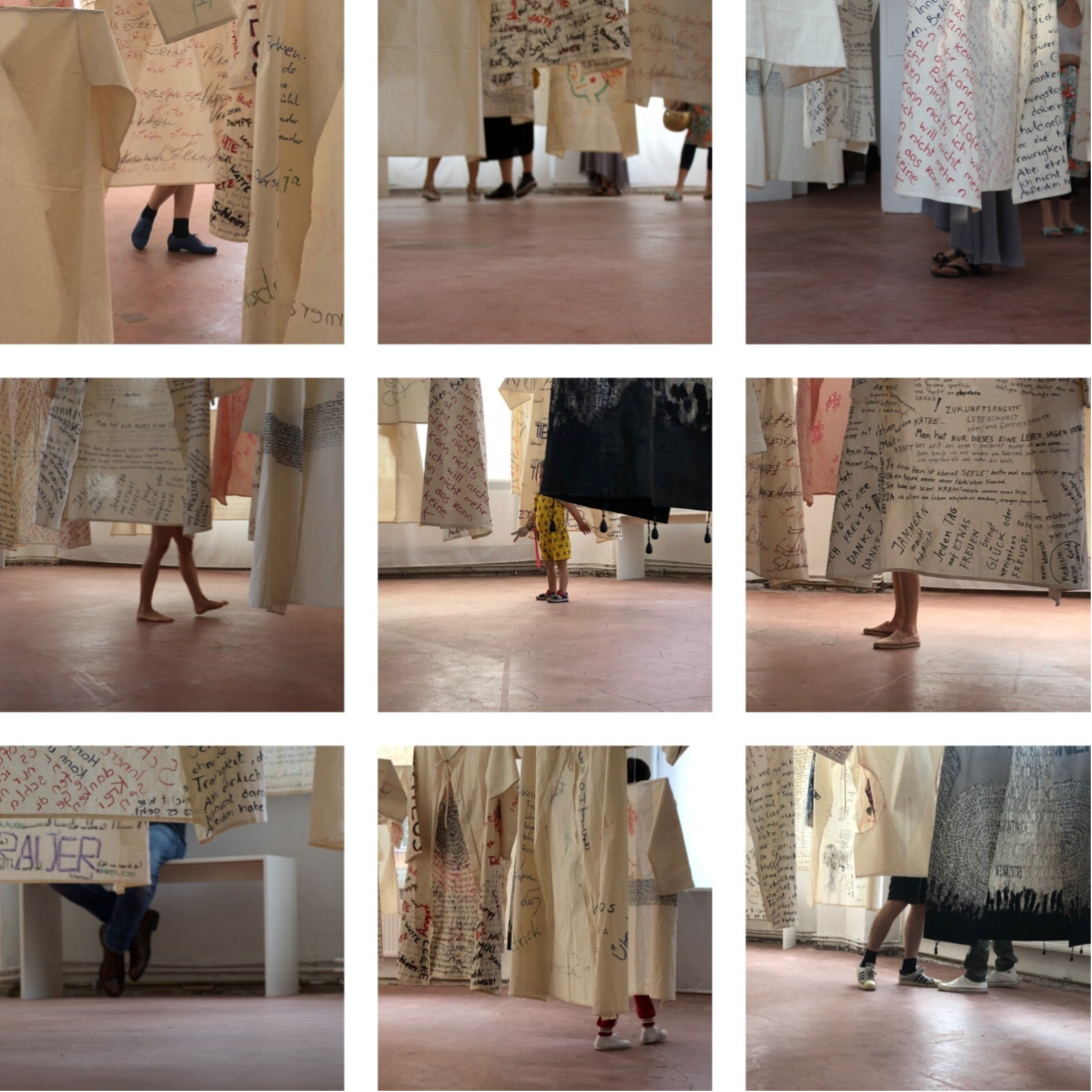 Kunsttherapeutisches Projekt, Foto von bemalte Kittel