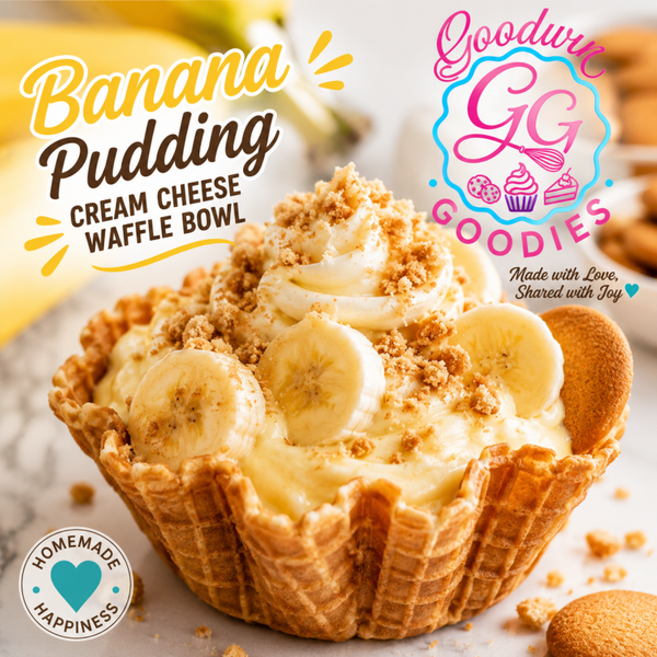 Banana Pudding Cream Cheese Waffle Cups