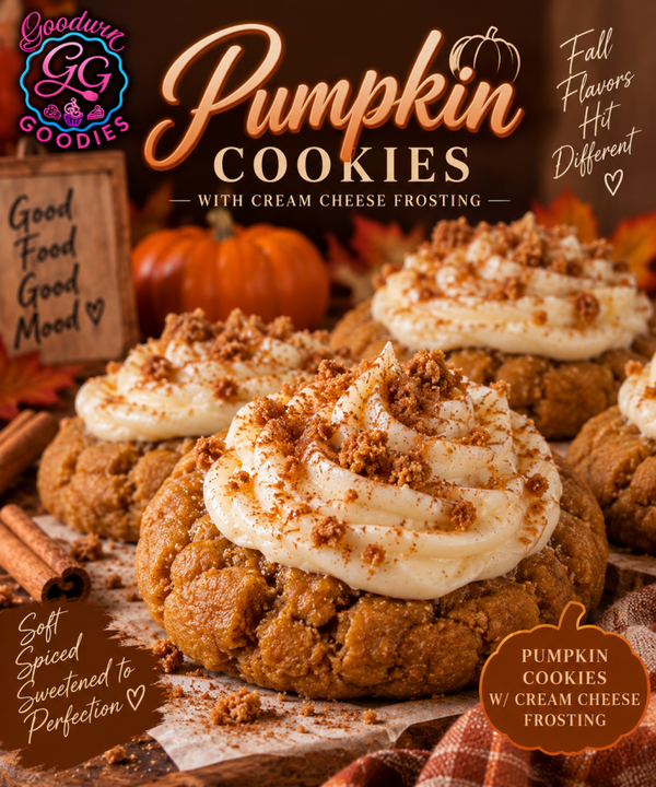 Pumpkin Cookies with Cream Cheese Frosting