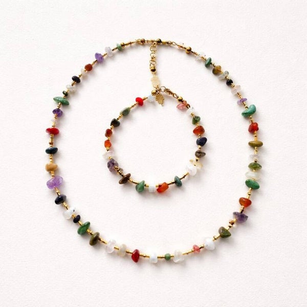 Set Ketting & armband ' Earth multi color